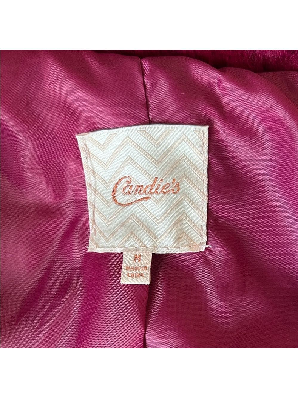 Candie's Rich Raspberry Teddy Jacket size M - Picture 9 of 10